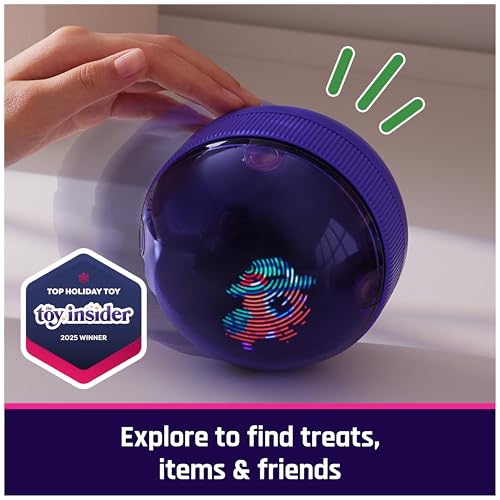 BITZEE Hamster Ball Interactive Toy & Digital Pet, Ages 5+ | Collect 20 Virtual Friends, Rolls & Reacts to Touch, Play 5 Mini Games, Screen-Free Responsive Play, Birthday Gift for Kids