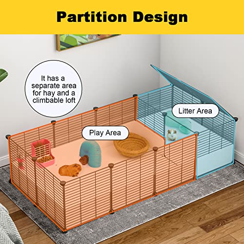 Oneluck Guinea Pig Cage, Indoor Habitat with Waterproof Plastic Bottom,Playpen for Small Pet Bunny, Turtle, Hamster, Partition cage - color: Partition cage