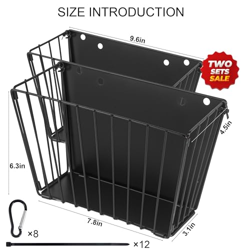 2PCS Rabbit Hay Feeder with Heavy-Duty Metal Frame Guinea Pig Hay Feeder for Rabbits， Bunny, Guinea Pigs, Chinchillas， 9.6x4.5x6.3 inch - color: Black-2PCS
