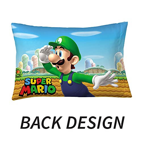 Franco Kids Bedding Super Soft Microfiber Reversible Pillowcase, 20 in x 30 in, Mario - color: Mario