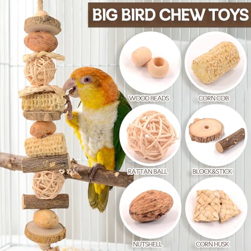Parrot Toys for Large Birds, Natural Macaws Bird Toys, Bird Cage Accessories