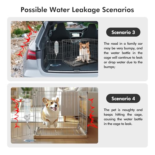 Vannon Dog Crate Water Bottle, 34oz Top-Fill Pet Water Dispenser, Grey | kennel water bottle helps keep pets hydrated longer with fewer refills and easy daily care. - color: Grey, size: 34oz