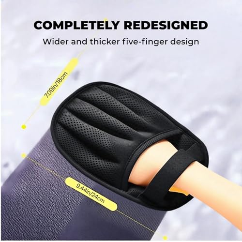 Electrostatic Pet Hair Removal Glove Magic Brush for Dogs & Cats | 5-Finger Electrostatic Pet Hair Remover Glove, Magic Brush for Dog Cat Hair Removal on Couch, Car Seat, Clothing - color: 1Black