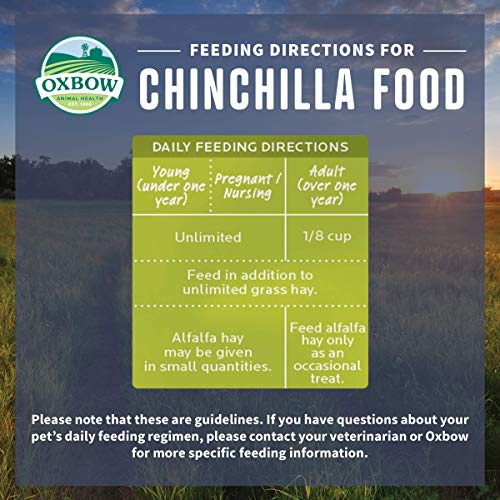 Oxbow Animal Health Garden Select Chinchilla Food, Garden-Inspired Recipe for Chinchillas of All Ages, Vitamin & Mineral Rich Pet Food Pellets, Non-GMO, Made in USA Hay, 3 Pound Bag