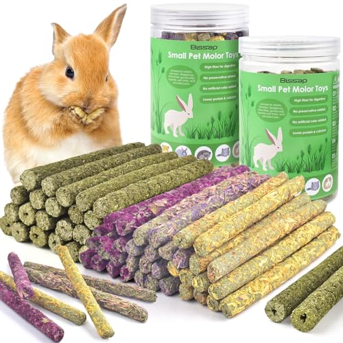 Bissap 76PCS Rabbit Chew Sticks, Mixed Natural Timothy Hay Flower Rose Dahlberg Daisy and Forget-me-not Chew Toys Treats for Bunny Chinchilla Guinea Pig Hamster and Other Small Pets Molar Snacks - size: 1.06 Pound (Pack of 1)