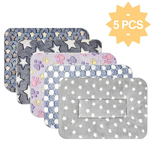 5PCS Rabbit Bed, Soft Bunny Bedding, Fleece Guinea Pig Blanket | Warm Plush Sleeping Mat, Cage Liner for Hamster Ferret Squirrel Hedgehog Rat - color: 02 - (5 Pcs)