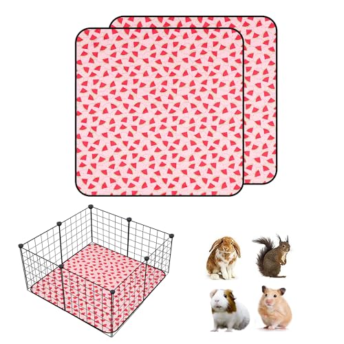 2 PCS Guinea Pig Cage Liner, Reusable Waterproof Guinea Pig Liner, Washable Small Animals Bedding, Super Absorbent Pet Pee Pads Guinea Pig Mats, Rabbit Mats for Cages (24 * 24 inch) - size: 24*24 inch 2pack