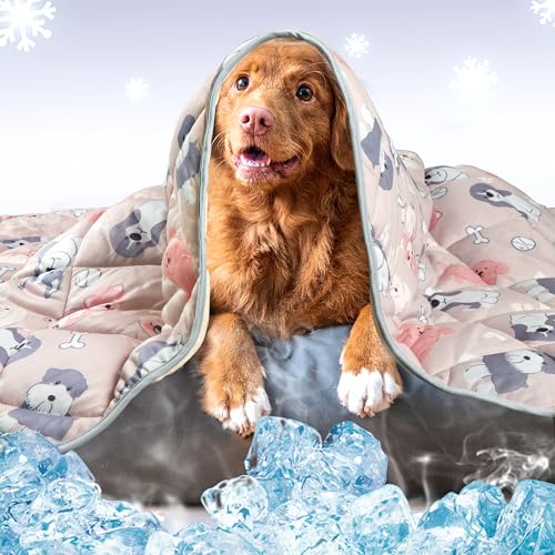 Leekalos Dog Cooling Mat,Pet Cooling Pads for Dogs Blanket,Summer Cooling Bed for Cats Blanket,Portable Pet Cooling Cushion for Home & Outdoor,Keep Cooling for Pets - color: Puppy, size: Small(22"x28")