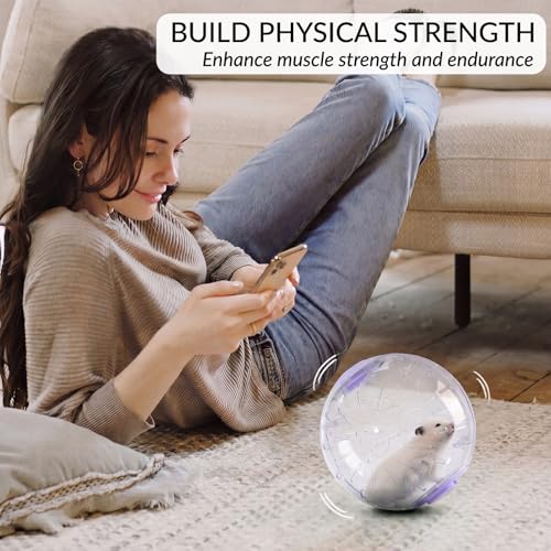 7.9 Inch Hamster Ball, Running Ball Toy, Transparent, Breathable, Reduce Stress, Promote Exercise Health, Easy to Clean, Hamster Accessory, for Syrian Dwarf Hamster, Gerbils, Mice, Small Pets, Purple - color: Purple