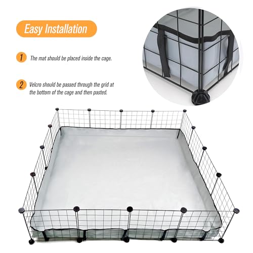 DZWLKJ Guinea Pig Cage Liner Tarp Bottom Waterproof and Washable Base Also for Rabbits, Bunny, Chinchesillas, Hedgehog, Ferrets and Other Small Animals(48x48 inches) - size: 48.0"L x 48.0"W x 4.0"H