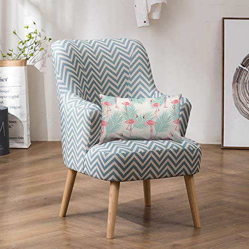 HOSNYE Pink Flamingo Throw Pillow Cover Standing On Tropical Leaves and White Background Linen Fabric for Couch Bed Sofa Car Waist Cushion Cover 12 x 20 inch Pillow Case - color: Throwpillowcoversa117, size: 20" x 12" (Pack of 1)