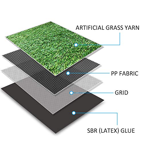 Petgrow 6FTx8FT Pet Pad Artificial Realistic & Thick Fake Mat for Outdoor Garden Landscape Dog Synthetic Grass Rug Turf - size: 6 FT x 8 FT (48 Square FT)