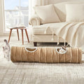Cat Tunnel for Indoor Cats,Cats Toys Collapsible Tunnel Straight Tube with a Fun Ball and 2 Holes,Cat Play Tunnels,for Rabbits, Ferrets, Puppies & Small Pets,Diameter 9.8 Inch - size: 45.3"L x 9.8"W x 9.8"H