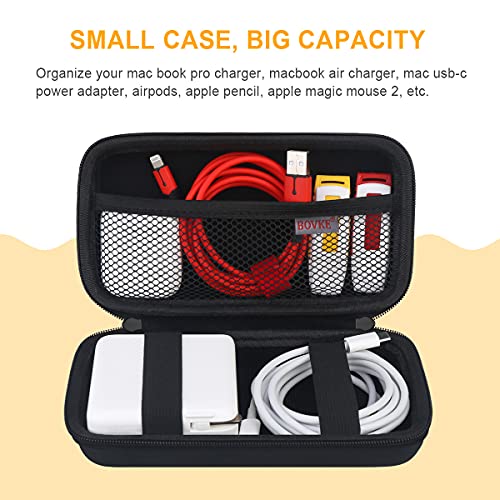 BOVKE Travel Cable Organizer Bag Electronics Accessories Case Portable Travel Gadget Bag for USB Flash Drive, Adapter, Charging Cable, Charger, SD Card, Earbuds, Small Power Bank, Black+Inside Black - color: AA_Black+Inside Black