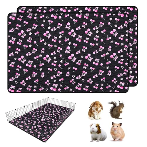 2 Pack Waterproof Guinea Pig Cage Liner, 48" x 72" Washable Reusable Guinea Pig Liner, Super Absorbent Leak-Proof Pet Pee Pad Mats for Guinea Pigs Rabbit Chinchilla Bunny Hamster - size: 48*72 inch 2pack