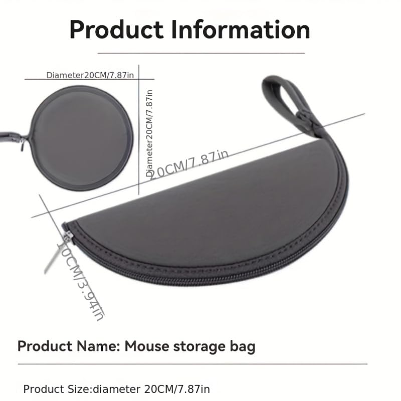 Portable Digital Storage Bag with Mouse Pad & Headphone Pouch Multifunctional Organizer for Travel Data Cables and Accessories (Black)