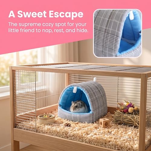 Rat Hamster Warm Bed House Hut Hanging Hammock Cute Nest for Small and Medium-Sized Pets (L), Suitable for Larger Pets(XL)-L-Grey - color: Grey, size: L