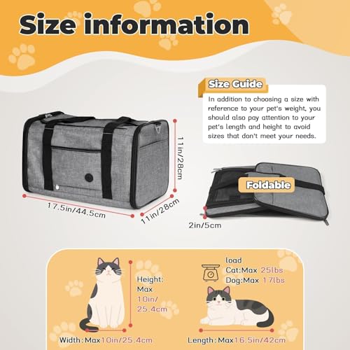 YUDODO 2 Packs 25 lbs Soft Sided Pet Carrier for Large Cat & Small Dog | Airline Approved, Lightproof Breathable Design, Side Pockets, Durable Mesh, Foldable and Portable, Grey+Grey green - color: 2 Pack(Grey*1+Grey green*1)