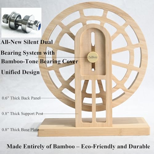 11" Large Silent Wooden Hamster Wheel - Bamboo Exercise Wheel - size: L