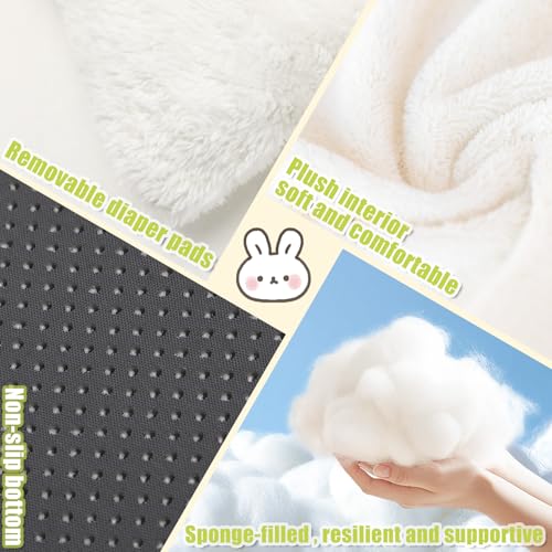 UPINS Rabbit Hideout,Large Bunny Hideout Bed | Washable Rabbit Bed House ,for Guinea Pig Hamster Squirrel Ferret ,Cage Accessories - color: Carrot