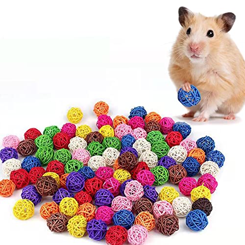 Parrot Chew Toys Bird Toys, 30 Pcs 1.2 inch Rattan Wicker Balls Parakeet Chewing Toys, for Budgies Conures Hamsters Bunny Toy, Decoration for DIY Craft Party Wedding - size: 30pcs-1.2 inches