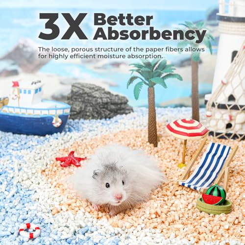 mini&moe Rabbit Litter Paper Pellet Bedding: Hamster Bedding Odor Control & Moisture Absorbent Natural Paper Pellet Bedding - for Small Animal Guinea Pigs,Rabbits Bedding 3.96lb - color: Milk, size: 3.96lbs