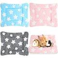 Jetec 3 Pcs Guinea Pig Beds, Fleece Small Animal Mats, Star, Blue | 10 x 11 in Soft Double Sided Fleece Pad for Rabbit, Hamster, Chinchilla, Rat, Warm Hideout, Cozy Small Animal Cage Bed - color: Blue, size: Fleece, style: Star