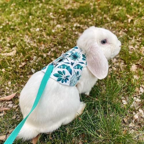 Adjustable Rabbit Harness and Leash Set Lightweight Pet Harness Breathable Cute Rabbit Harness with Safety Buckles for Small Pets