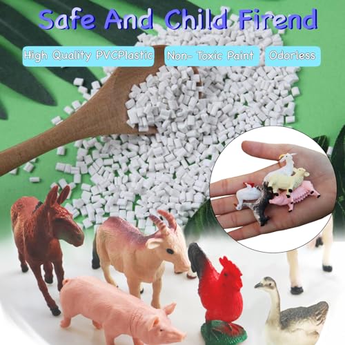 15 Pcs Mini Figures Toys Realistic Farm Animal Figurines, Plastic Learning Educational Playset Animal Themed Party Supplies Cake Topper Ornaments for Easter Egg Birthday Christmas - size: 15 Pcs Small Figurines