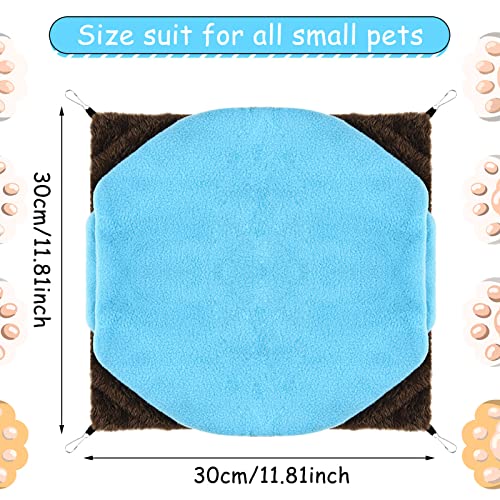 3 Tier Ferret Rat Hammock,Guinea Pig Cage Accessories,11.8x11.8Inches,Pet Cage Hanging Bunkbed Hammock for Small Animals,GuineaPig,Ferret,Kitten,Squirrel,Chinchilla,Rat,Parrot - color: cute blue