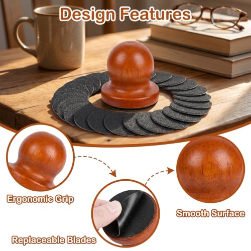 31 Pcs Dog Nail File, Wooden Manual Dog Cat Nail Filer for Scratch Board with 30 Replaceable Discs