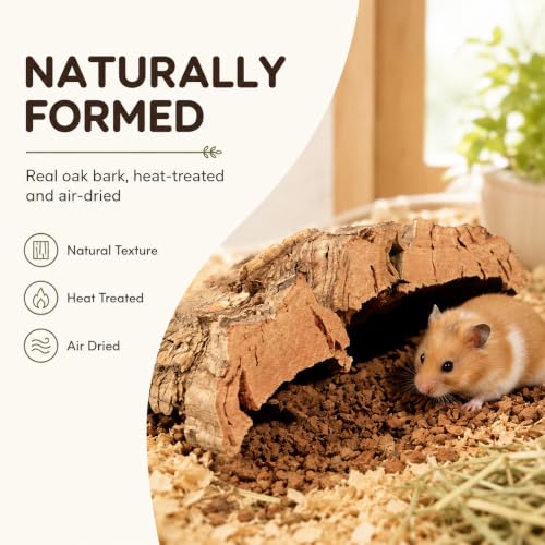 Natural Large Cork Hamster Bedding, Soft Digging Substrate for Small Animals | Natural cork bedding creates a soft digging habitat for hamsters, gerbils, mice and other small animals - size: Large