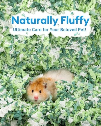 BUCATSTATE Hamster Bedding 70L, Truly 99% Dust-Free Paper Bedding, Green | FSC-Certified Material, Expands 3X, Cozy Paper Bedding for Guinea Pigs, Colorful Hamster Cage Accessories with Odor Control - color: Green, size: 70L