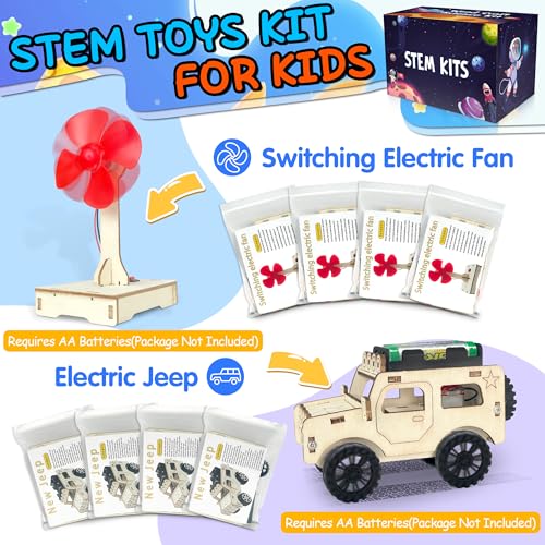 kortes 24Pack STEM Kits for Kids Classroom, Science Building Project Craft for Ages 8 9 10 11 12, 3D Wooden Model Kit, STEM Toys for Boys Girls Birthday Gifts Party Favors School Exchange Gifts - style: Gift