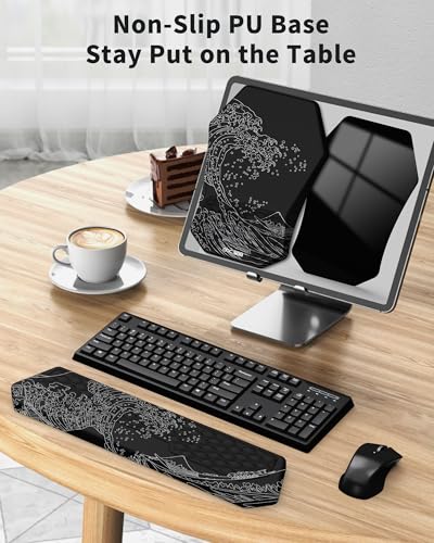 Ergonomic Mouse Pad Wrist Rest Support for Carpal Tunnel Pain Relief | Massage Design Mousepad, Memory Foam, Non-Slip PU Base for Computer Desk, Sea - color: Sea