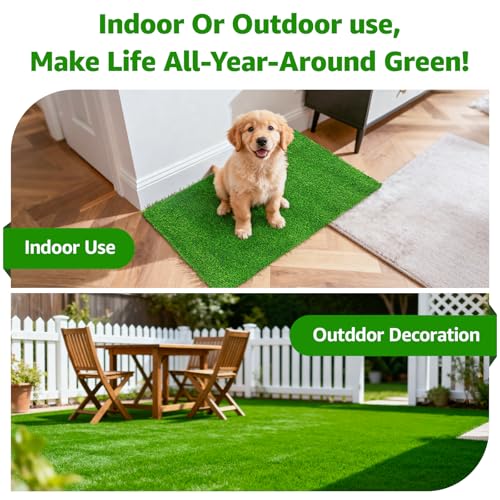 Artificial Grass Outdoor, 31.5x47.3" Grass Pad for Dogs Potty Training | Pet Friendly, with Drainage Holes, Easy to Clean, Fake Grass Mat, Replacement Turf Rug for Patio Balcony Lawn Apartment Decor - size: 47.3x31.5 inch