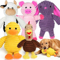 Prime Pets Dog Toys, 5 Pack, Plush Dog Squeaky Toys, Assortment Value Bundle Animal Pet Toy for Small Medium Large Dogs, Stuffed Puppy Chew Toy