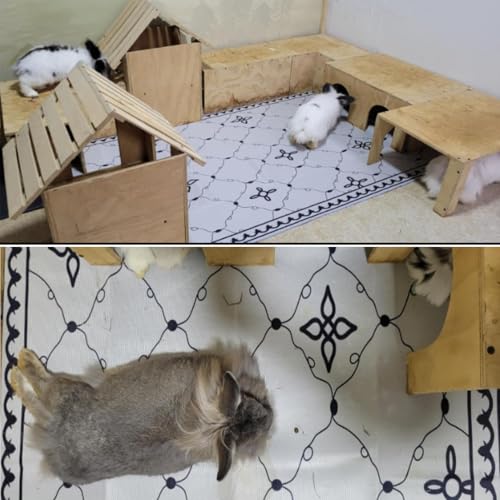 kathson Extra Large Rabbit Cage Liner,78.7×39.4in Reusable Guinea Pigs Rug Anti-Slip Dog Playpen Mat Washable Bunny Floor Mat for Hamster Cats Dog Guinea Pig Chinchillas Ferret - size: 78.7" x 39.4"