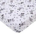 NoJo Disney Mickey Mouse Gray, Black, and White Super Soft Nursery Fitted Crib Sheet - color: Mickey Mouse Gray, Black, and White, size: Crib