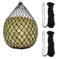 Slow Feeder Hay Net, 40" Length 2" Holes Strong Load-Bearing, Nylon Slow Feed Bag Hay Feeder, (Black, 2 Pcs), Intended for Horses/Goats/Trailer/Stall - color: Black