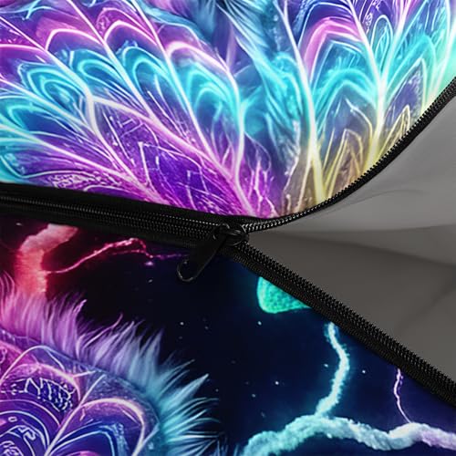 QOOMO Camping Sleeping Bags,3 Season Warm & Cool Weather,Lightweight,Waterproof Sleeping Bags for Adults & Kids,Traveling,and Outdoors,Camping Gear Equipment - color: neon butterfly