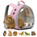 Bunny Carrier, Guinea Pig Carrier,Small Animal Carrier Backpack for Rabbit,Bearded Dragon, Lizard,Hamster,Kitten. Breathable Pet Travel Cage Bag (Pink) - color: Pink