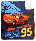 Jay Franco Disney Pixar Cars Lightning McQueen Sherpa Throw Blanket - Measures 50 x 60 inches, Kids Bedding - Fade Resistant Super Soft - color: Blue - Cars