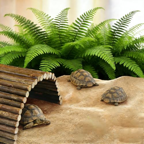 Bearded Dragon Tank Accessories,Reptile Hide Bearded Dragon Hide Wooden Bridge Tortoise Habitat Accessories Basking Platform Hideout for Tortoise Snake Ball Python Lizard Crested Gecko(19.7 x 8.8)