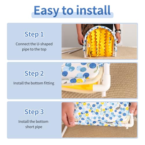 Guinea Pig Hideout No Bottom Guinea Pig Bed Easy to Clean Rabbit Hideout Bunny Beds - Small Animal Indoor Habitat for Chinchilla Ferret Hedgehog Flower-Branch Mouse (Blue Flower) - color: Blue Flower