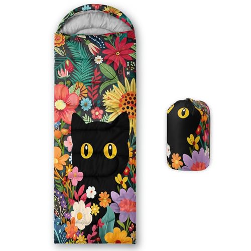 QOOMO Camping Sleeping Bags,3 Season Warm & Cool Weather,Lightweight,Waterproof Sleeping Bags for Adults & Kids,Traveling,and Outdoors,Camping Gear Equipment - color: Cat 10