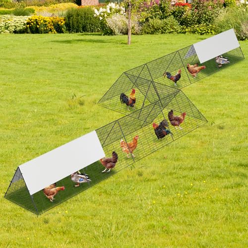 Large Metal Chicken Run Tunnel Waterproof Cover Outdoor Poultry Coop