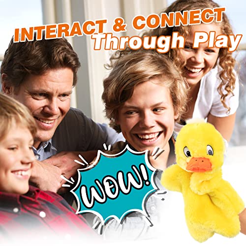 Easfan Duck Hand Puppet Interactive Storytelling Plush Toy for Kids 11" | Role play preschool teaching, cute stuffed animal, creativity imagination, Easter Christmas birthday holiday gift - style: Duck