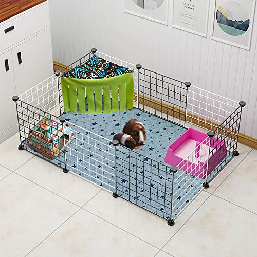 RIOUSSI Guinea Pig Hideout Hideaway Corner Fleece Toys Cage Accessories | Reversible Sides | Soft Fleece Fabric | Come with Hooks | Guinea Pig Hammock for Small Animals | Green, Triangle - color: Green