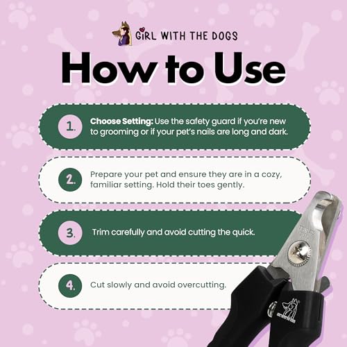 Pet Nail Clippers by Girl With The Dogs, Nail Clippers for Grooming and Claw Care for Cats/Dogs (Large) - size: Large